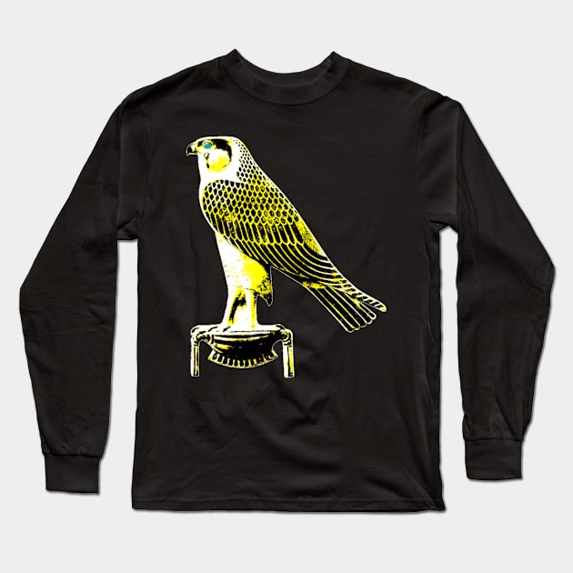 Egyptian God Horus Golden Falcon Long Sleeve T-Shirt by WillowNox7